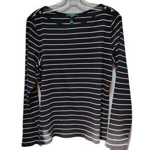 Lauren Ralph Lauren Long Sleeve 100% cotton Top - Size XL